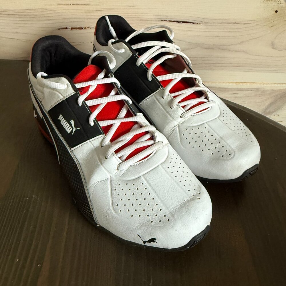 Puma Men's White Black & Red Running Sneakers US SIZE 11
